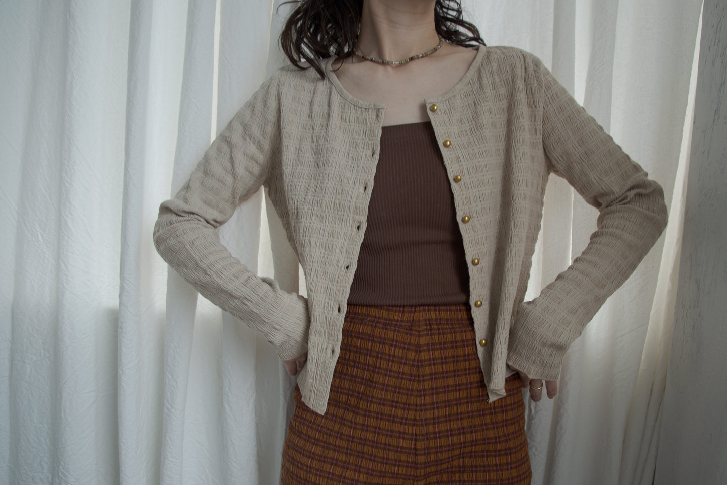 shirring cardigan(beige)