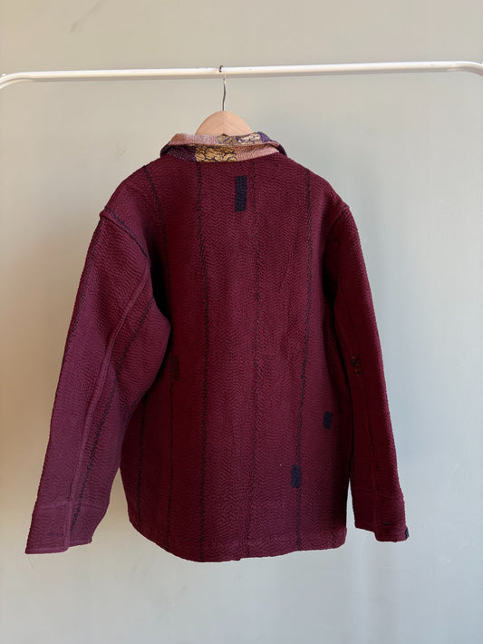 vintage kantha jacket ( burgundy A)