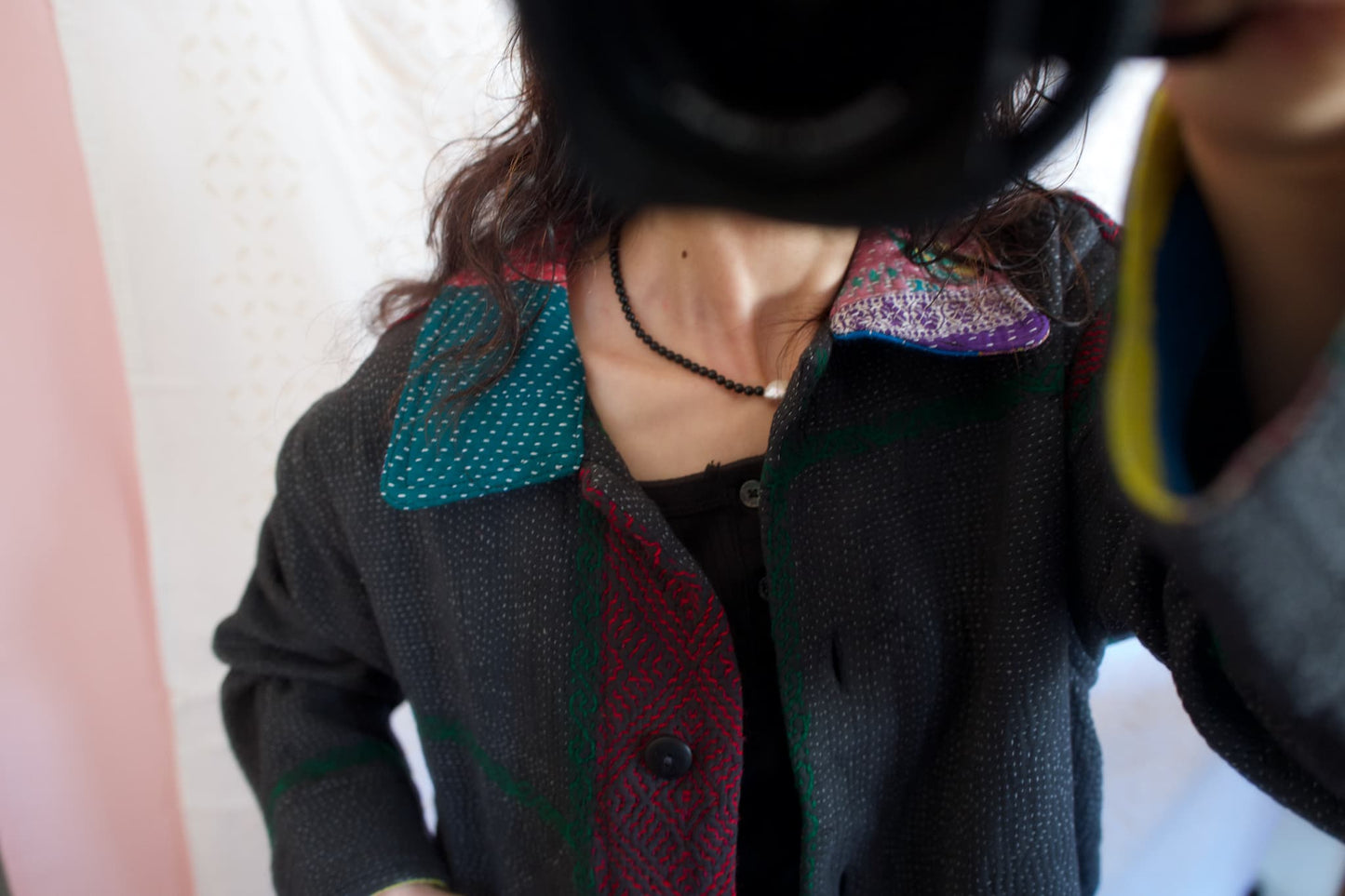 vintage kantha jacket (black G)