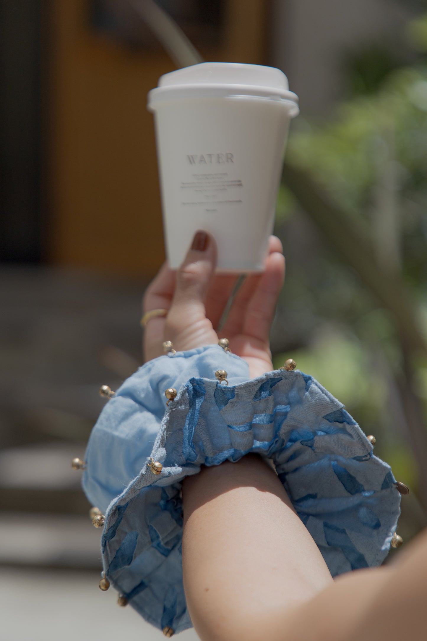 Hand cutwork scrunchie(blue)