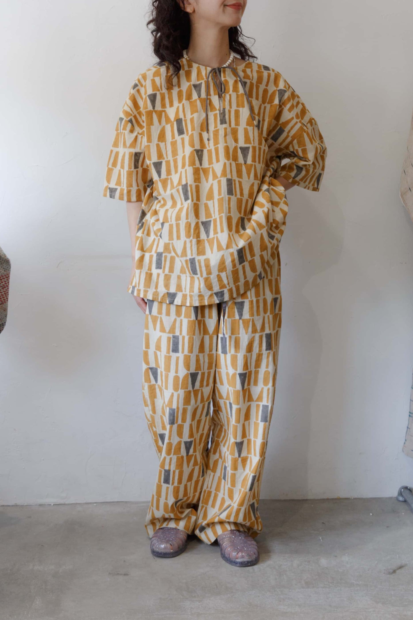 Bagru block print top(yellow)