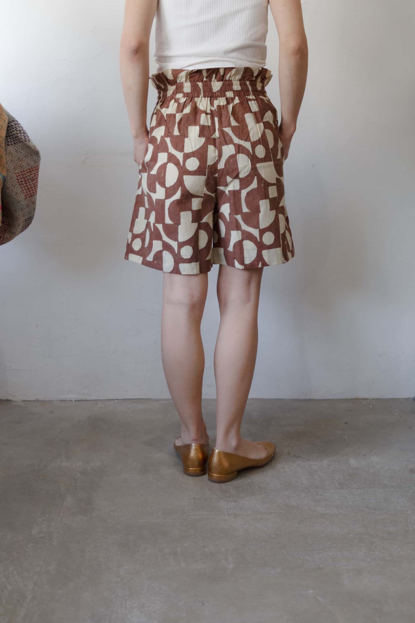 Bagru block print short pants(brown)