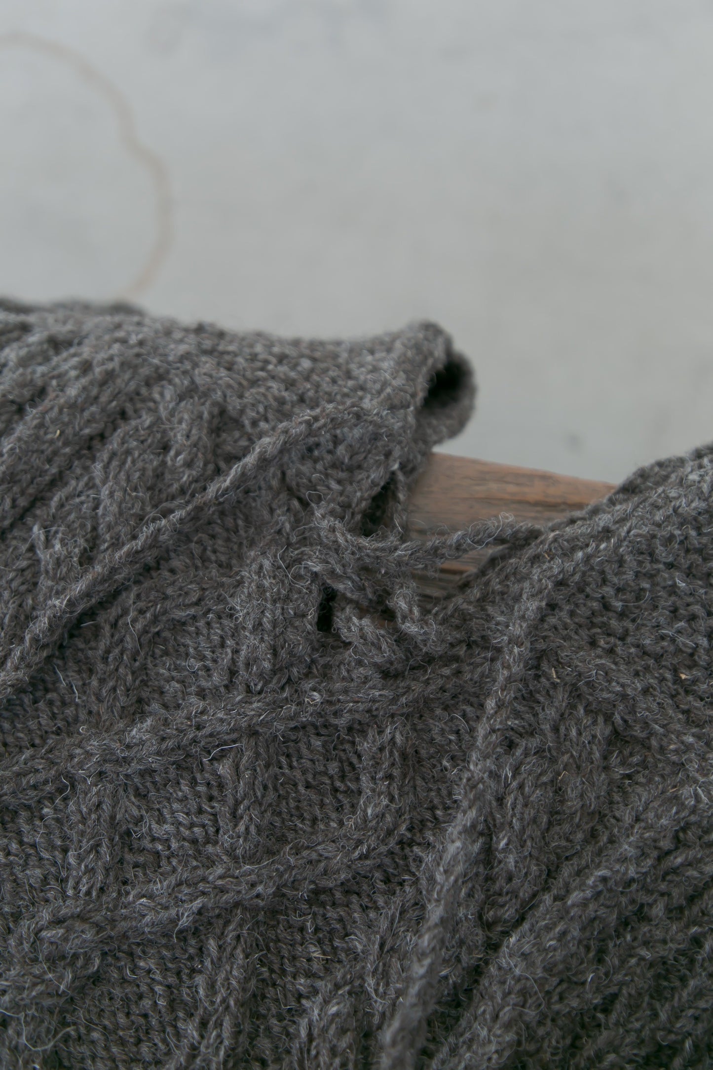 patchwork handknit sweater(brown)