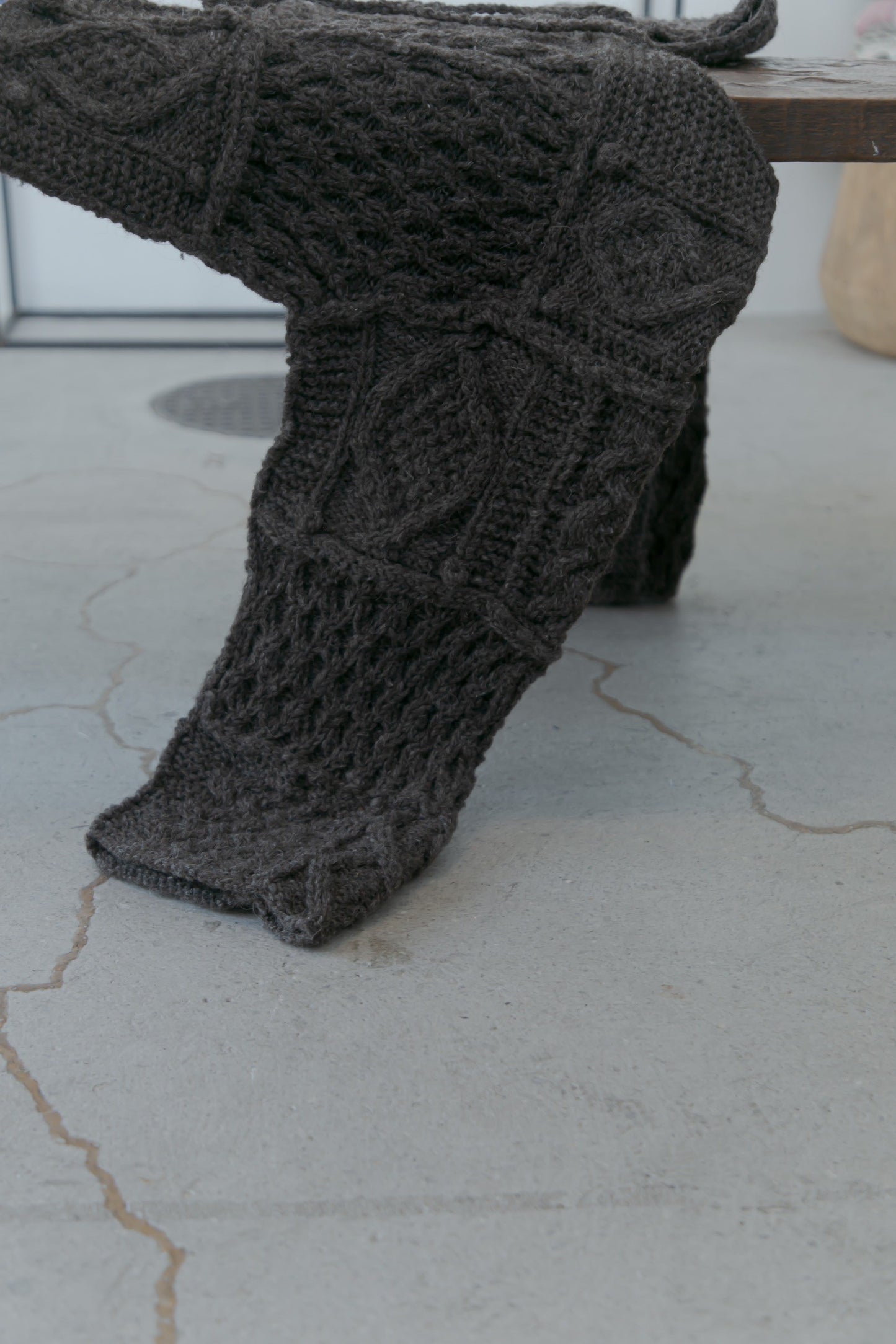 patchwork handknit sweater(brown)