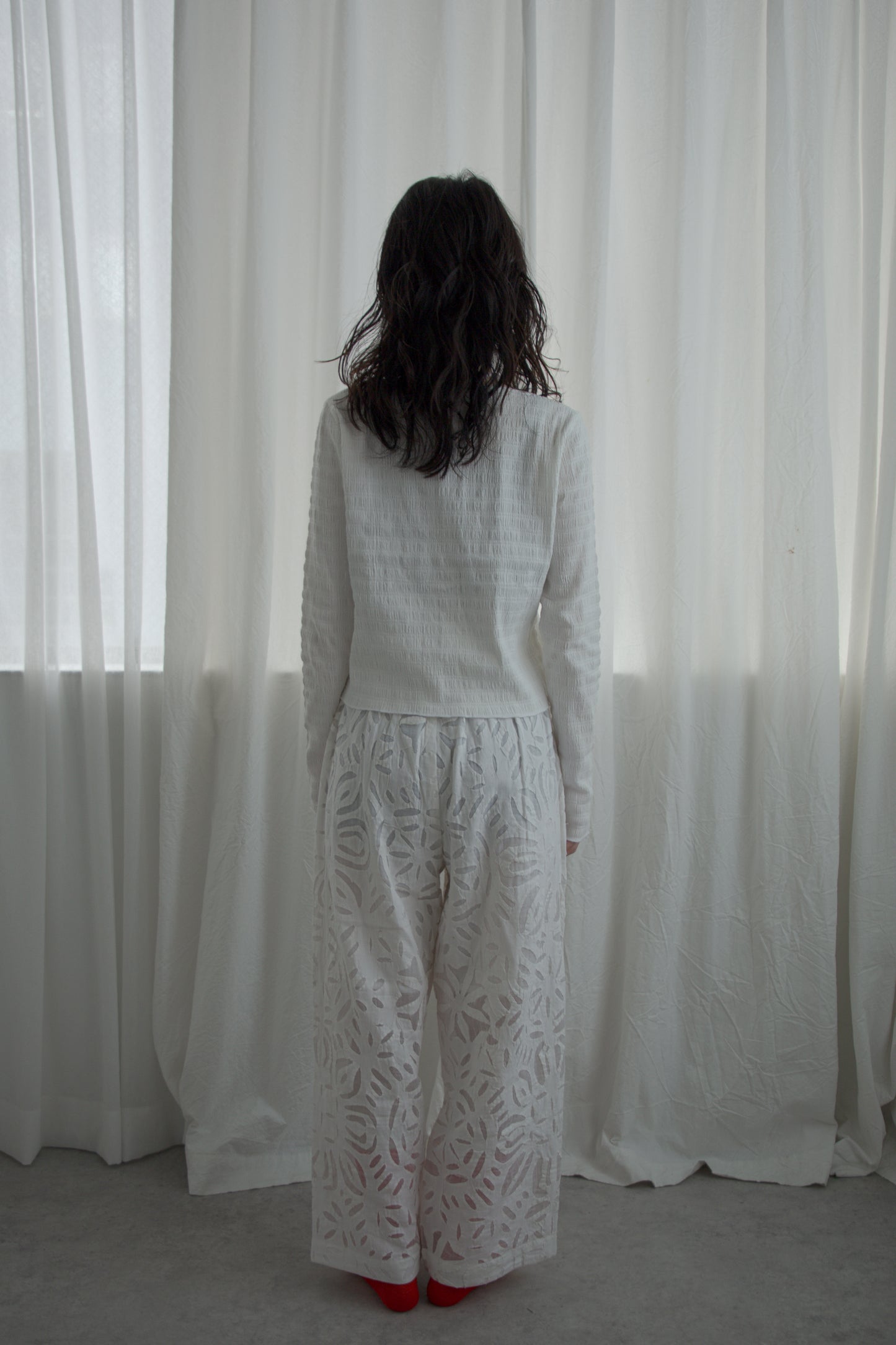 shirring cardigan（white）