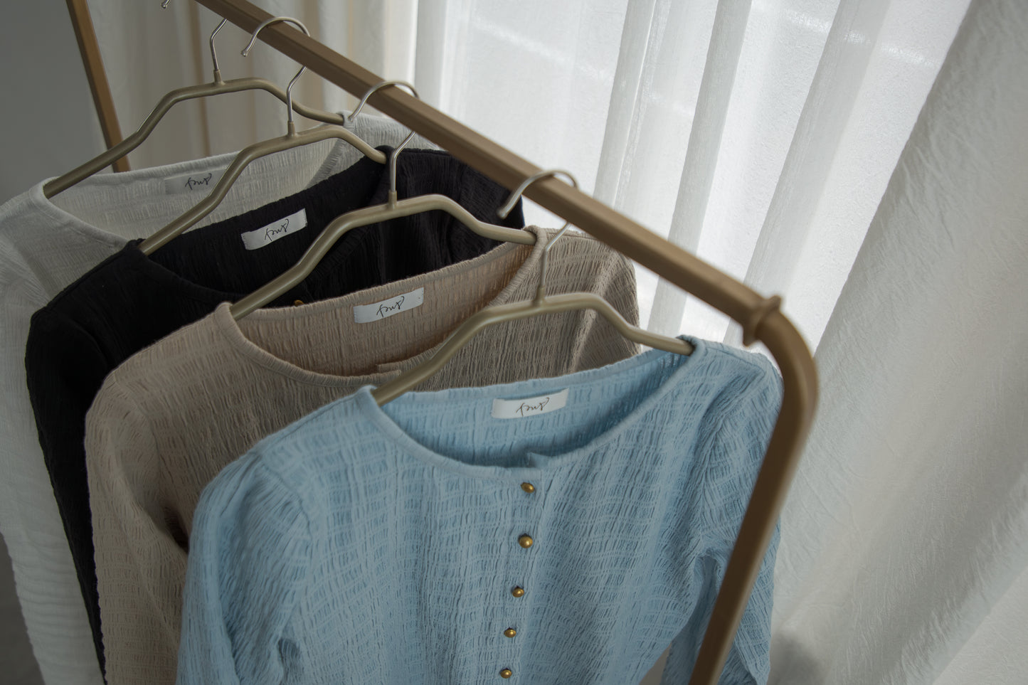 shirring cardigan（black）