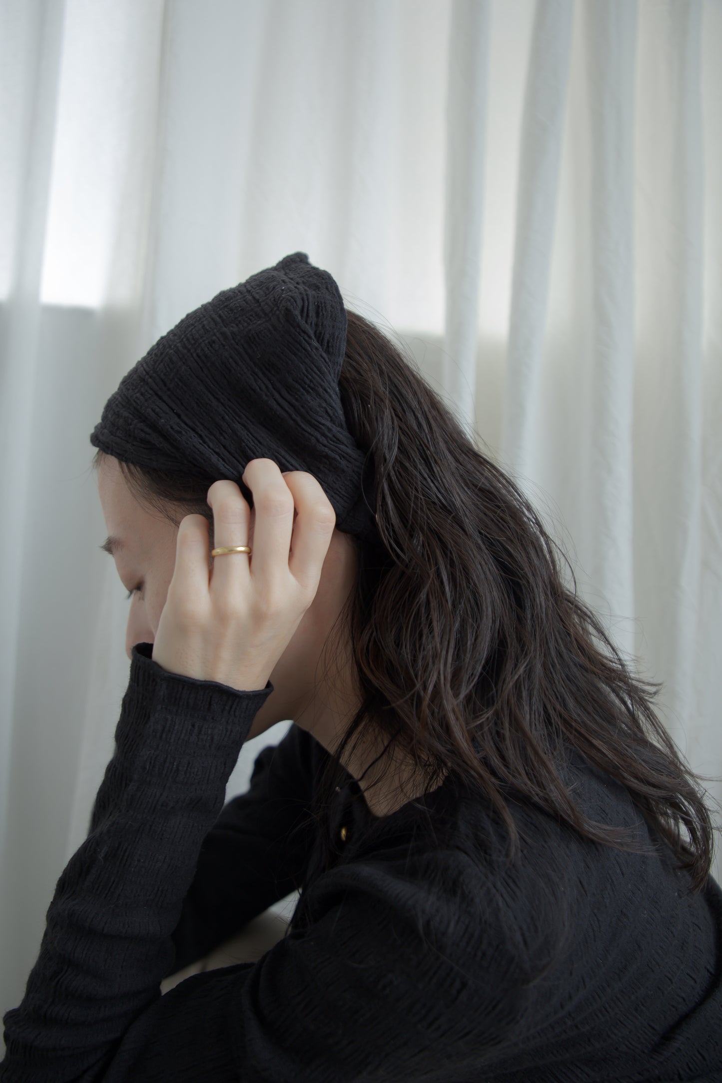 shirring hairband（black）