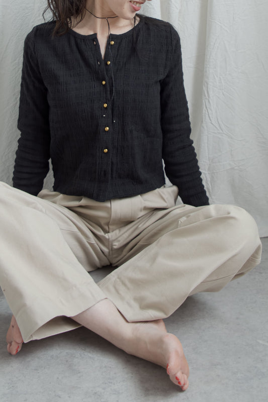 shirring cardigan（black）