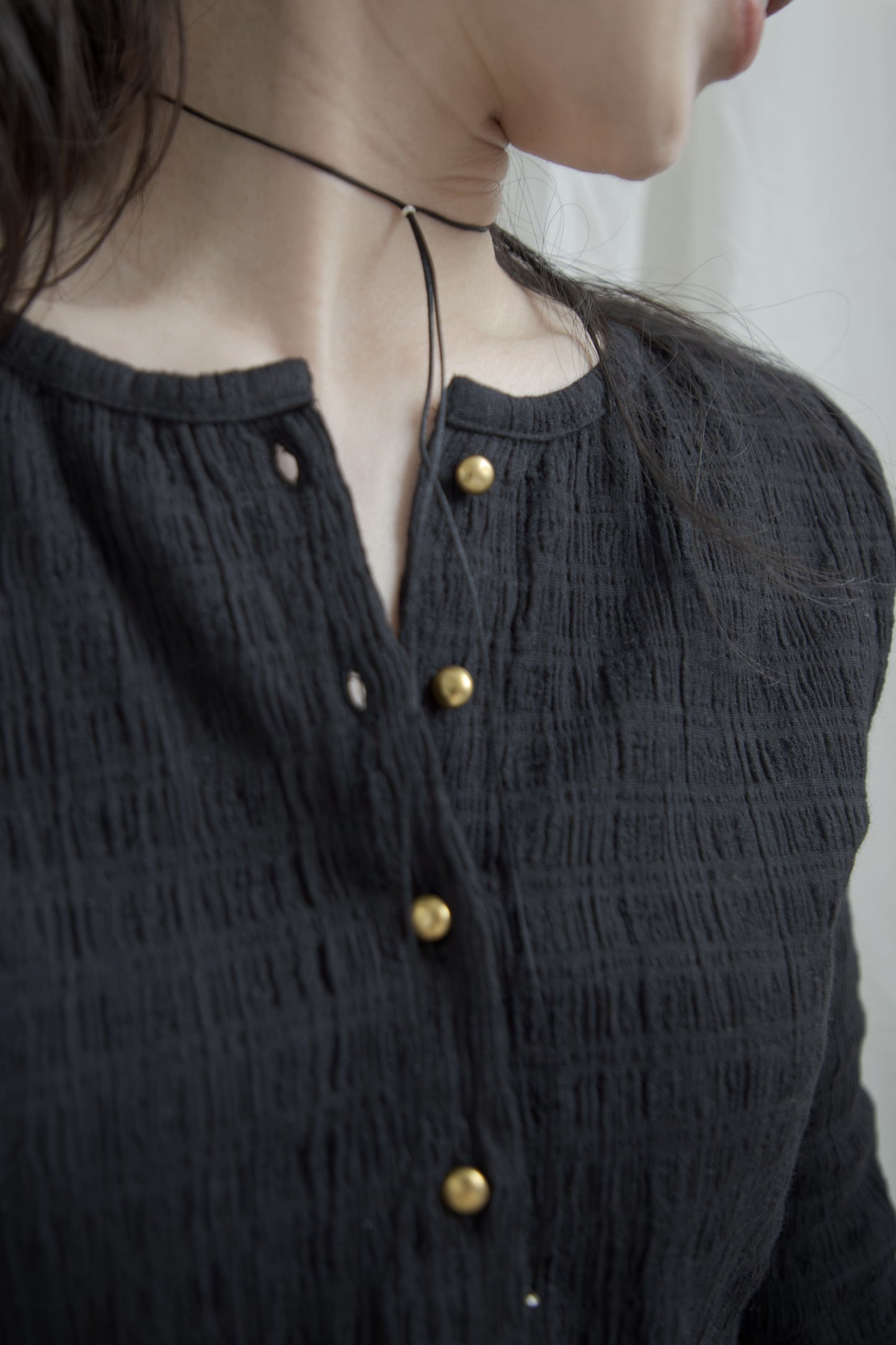 shirring cardigan（black）