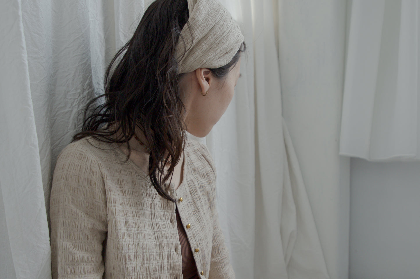 shirring hairband（beige）