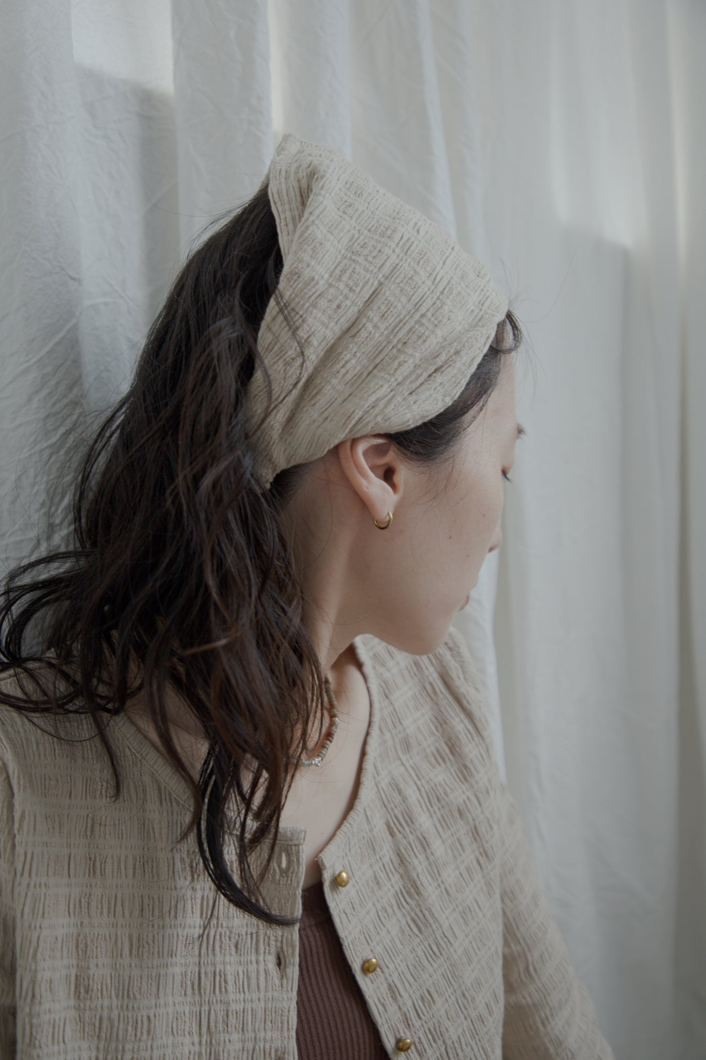 shirring hairband（beige）