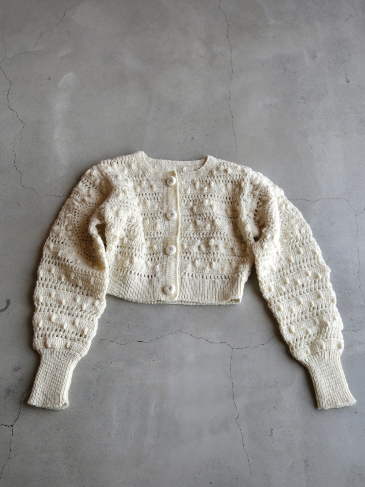 crochet handknit cardigan（ivory）
