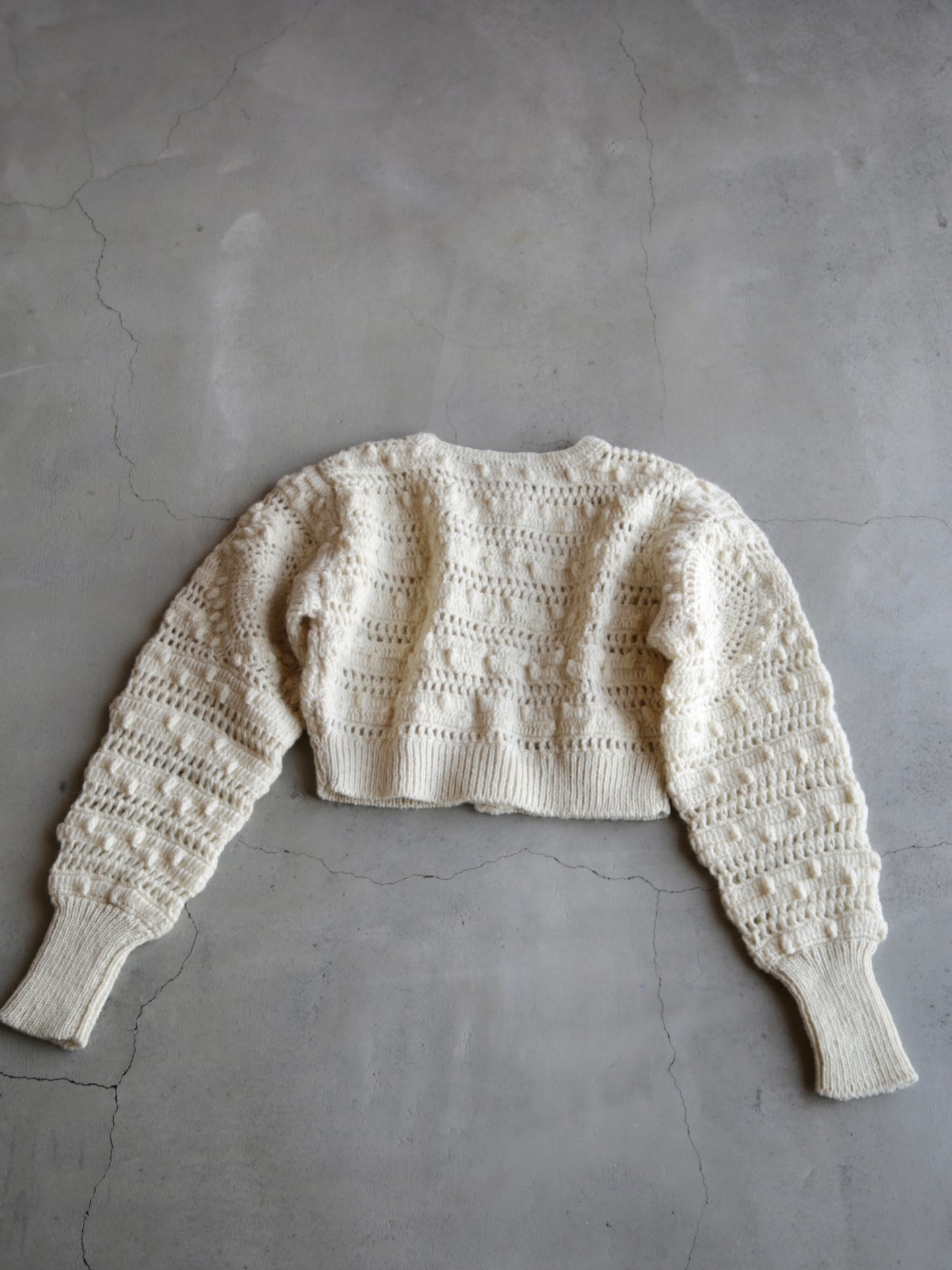 crochet handknit cardigan（ivory）