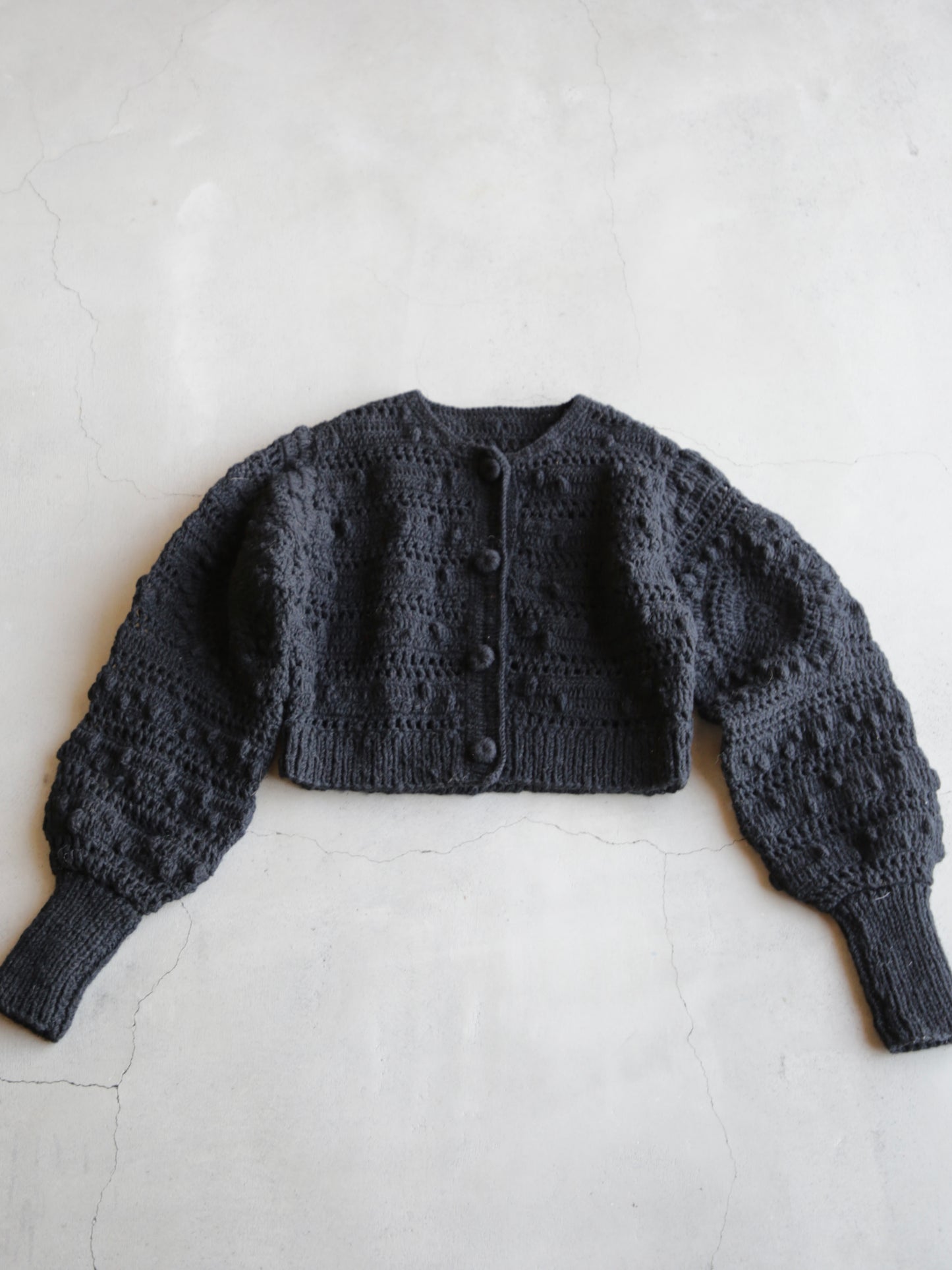 crochet handknit cardigan（black）
