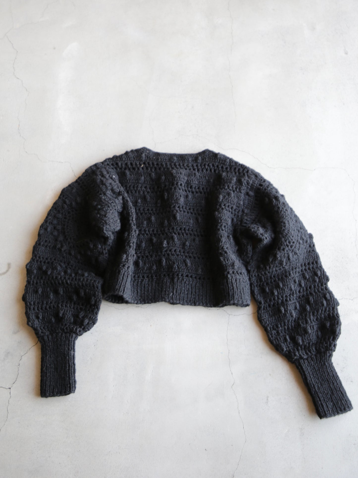 crochet handknit cardigan（black）