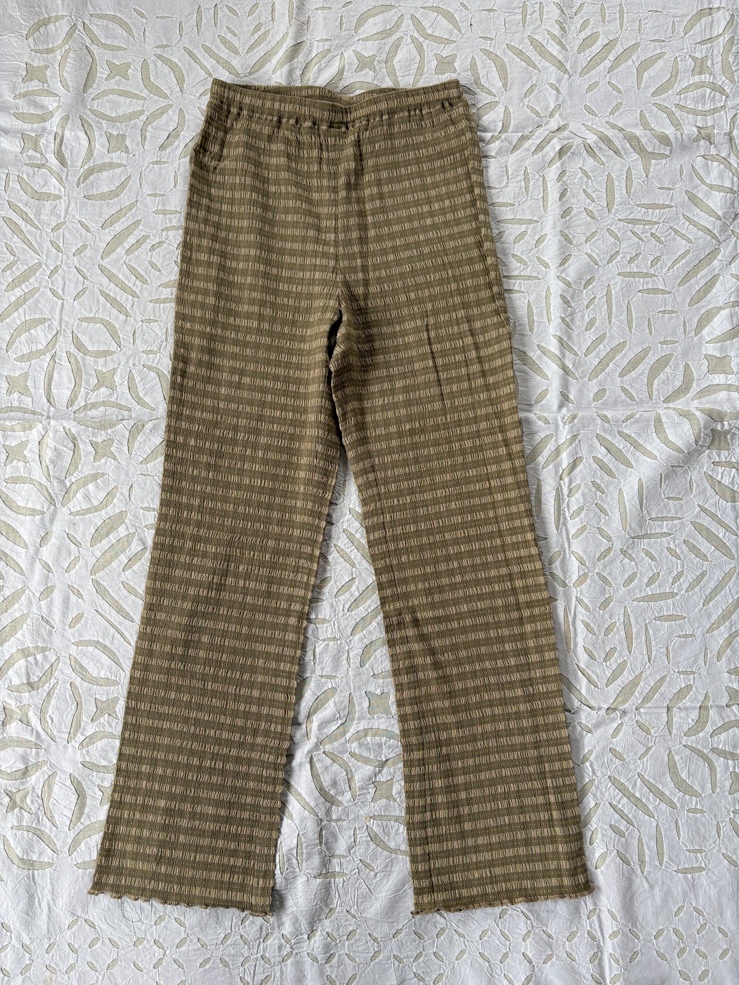 shirring check pants（beige）