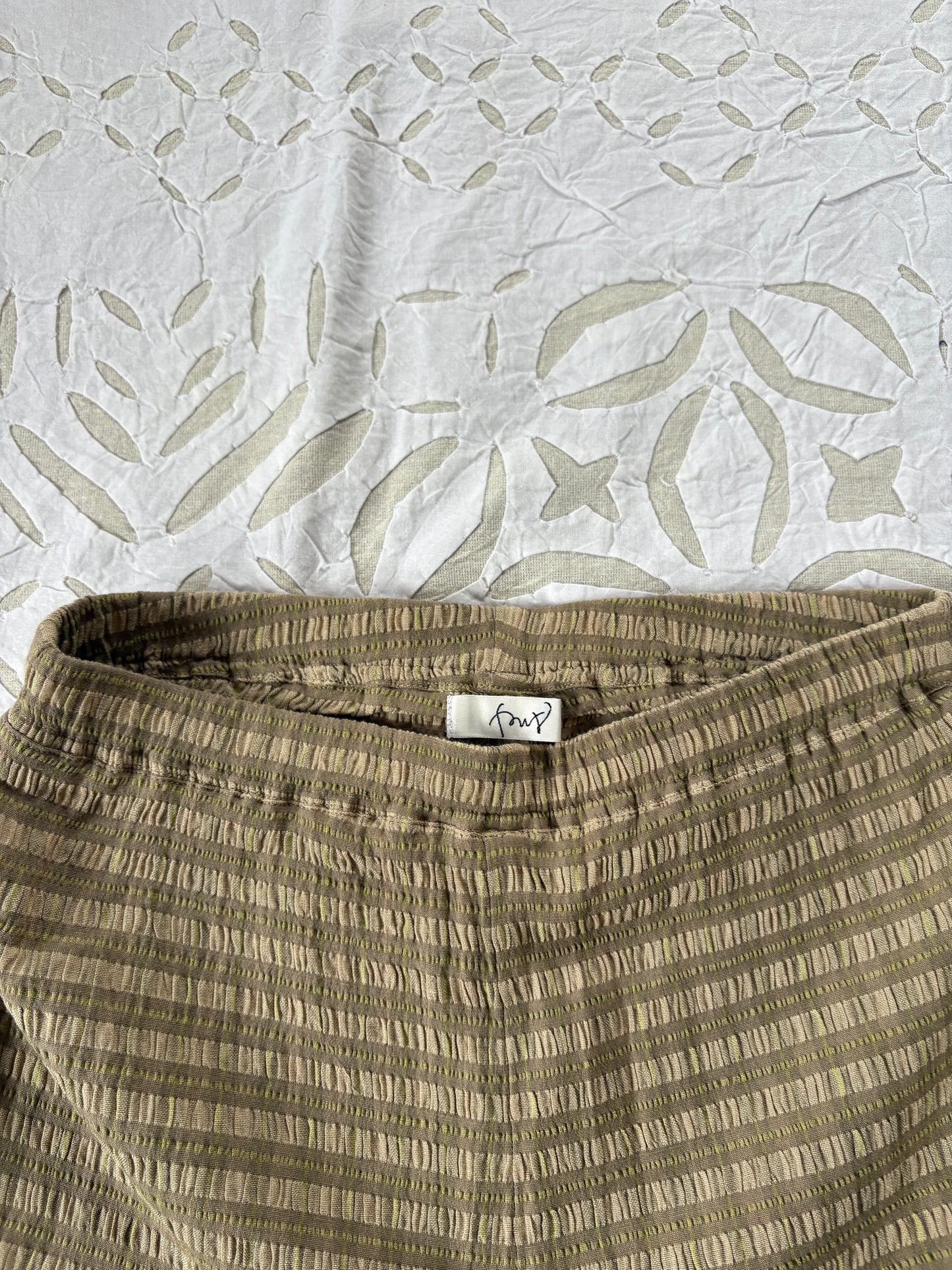 shirring check pants（beige）