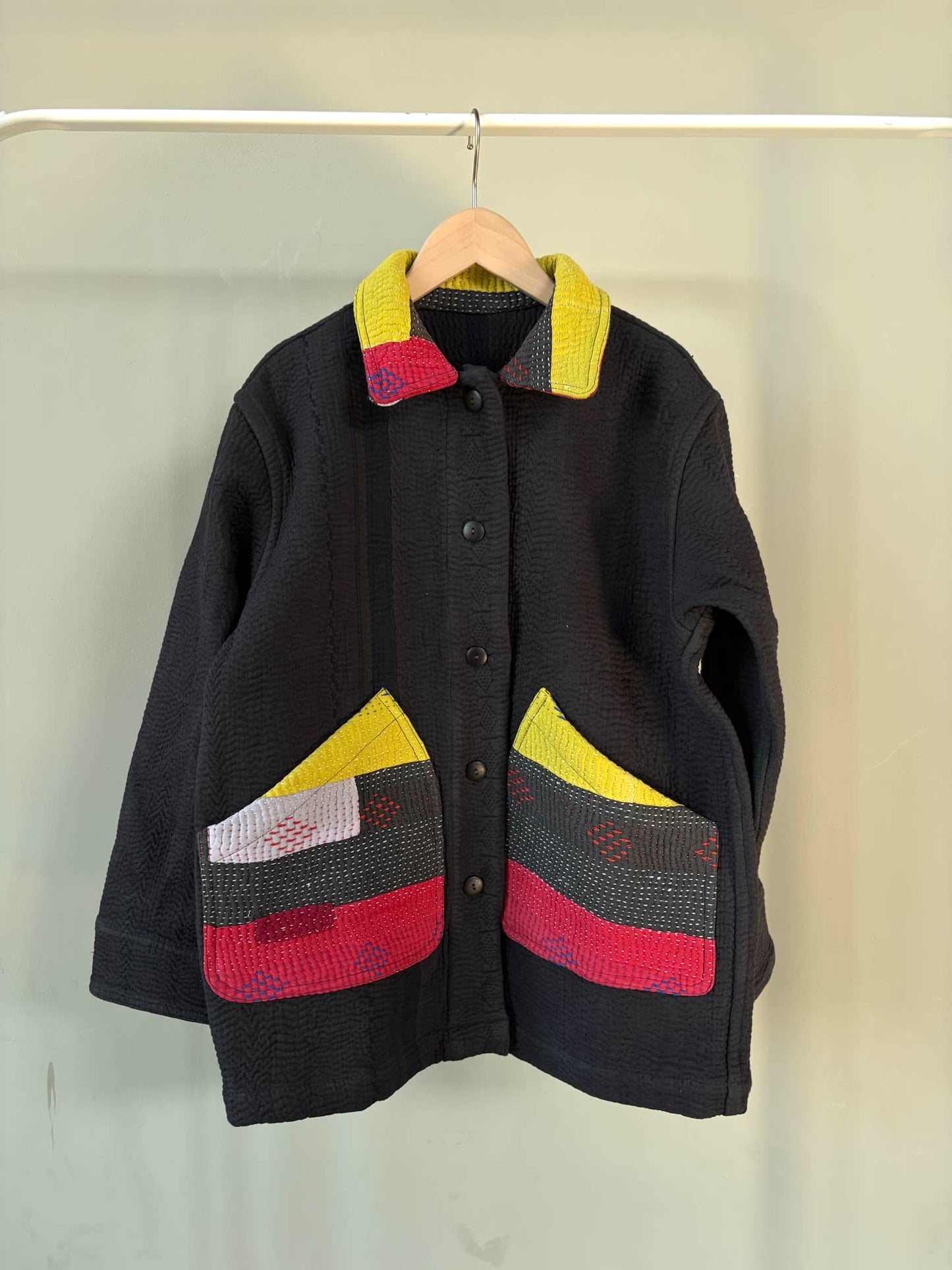 vintage kantha jacket （black B）