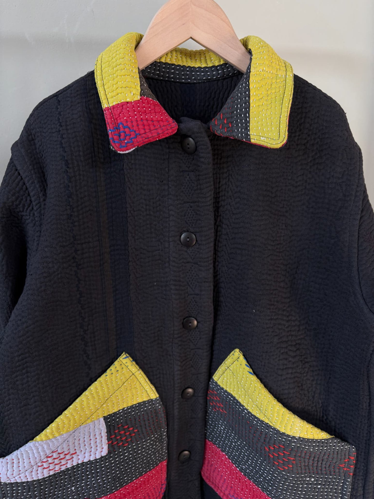 vintage kantha jacket （black B）