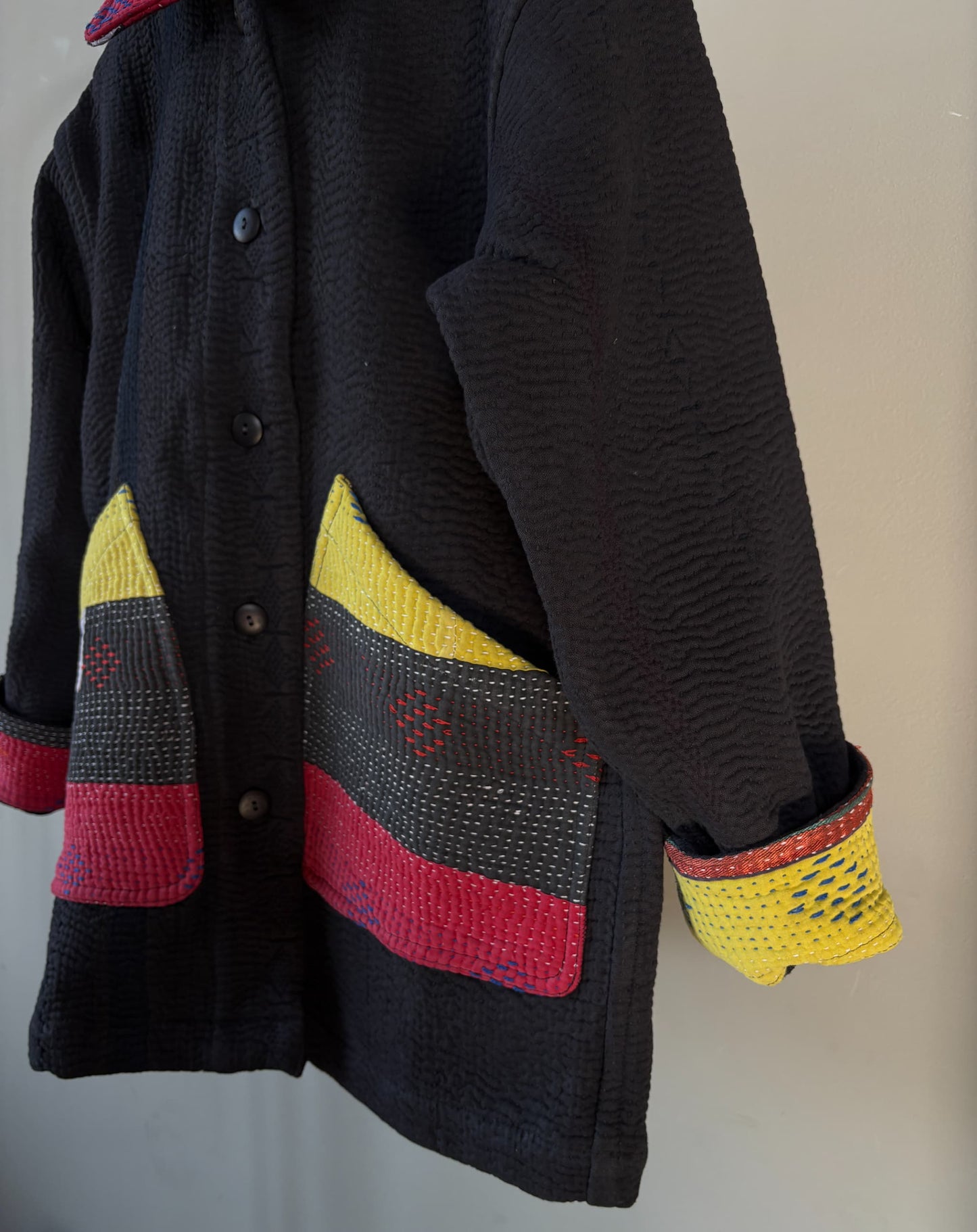 vintage kantha jacket （black B）