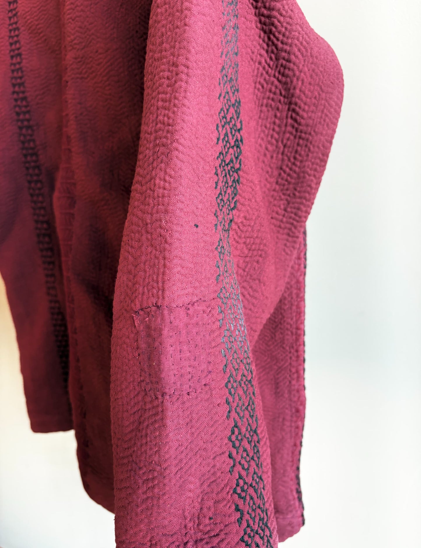 vintage kantha jacket （ burgundy D）