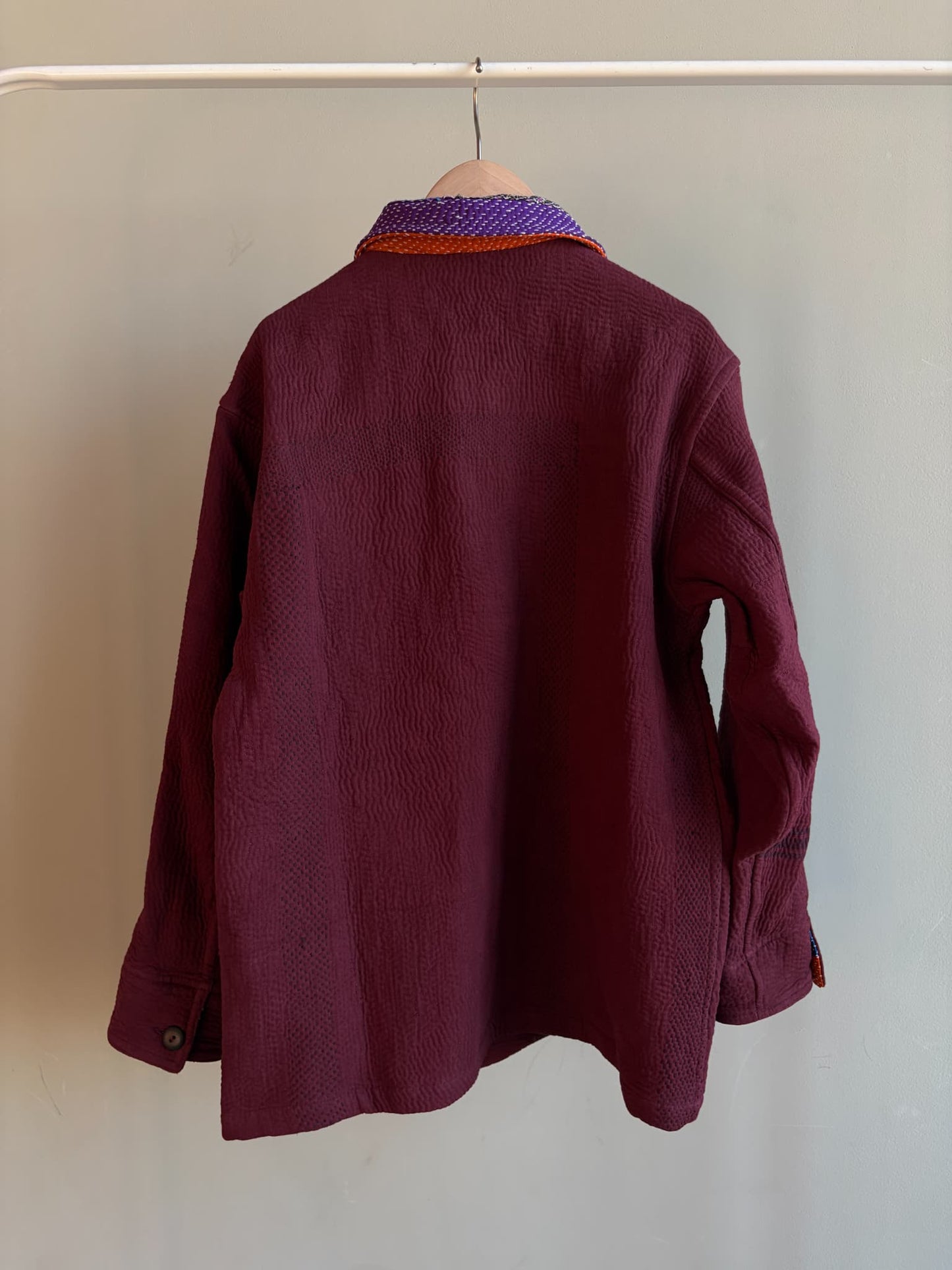 vintage kantha jacket （ burgundy H）