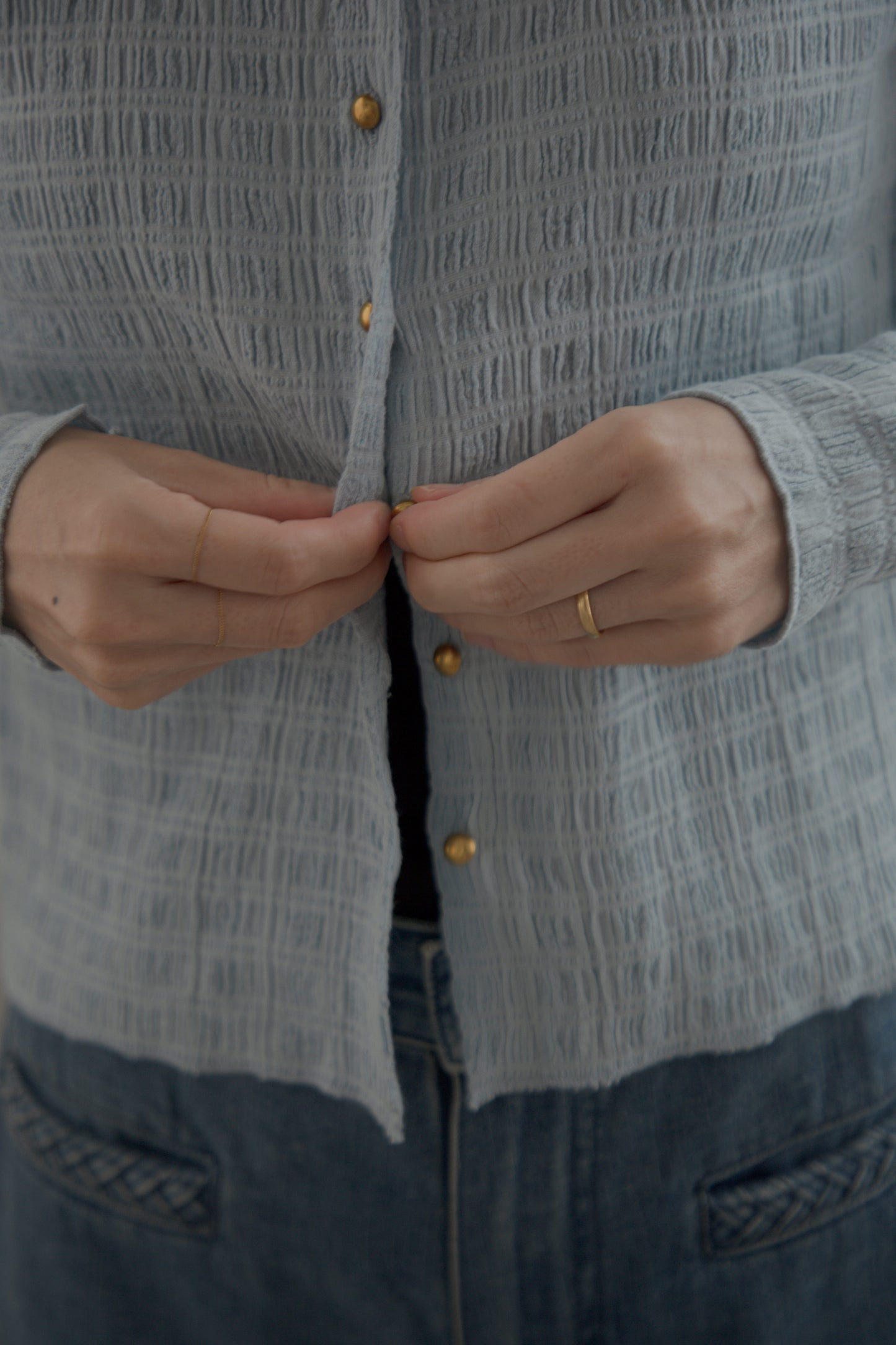 shirring cardigan（blue）
