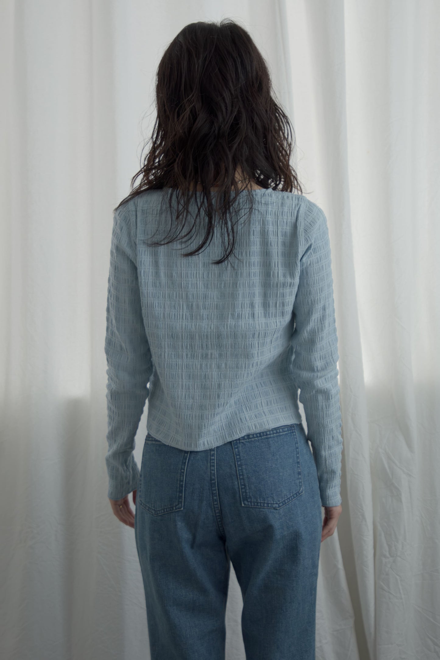 shirring cardigan（blue）