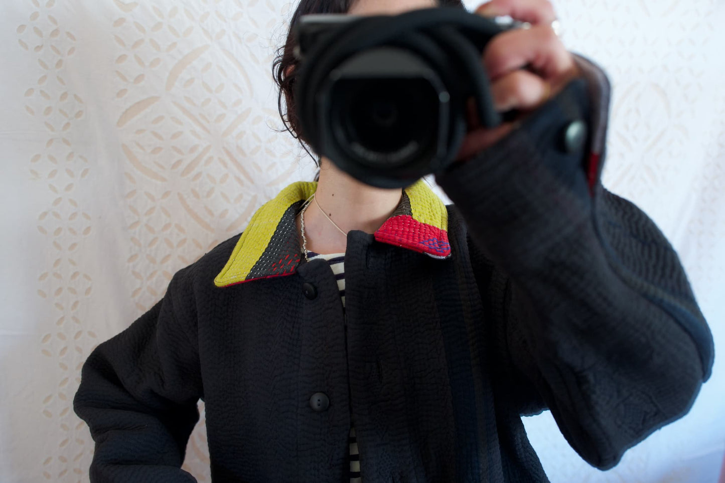 vintage kantha jacket （black B）