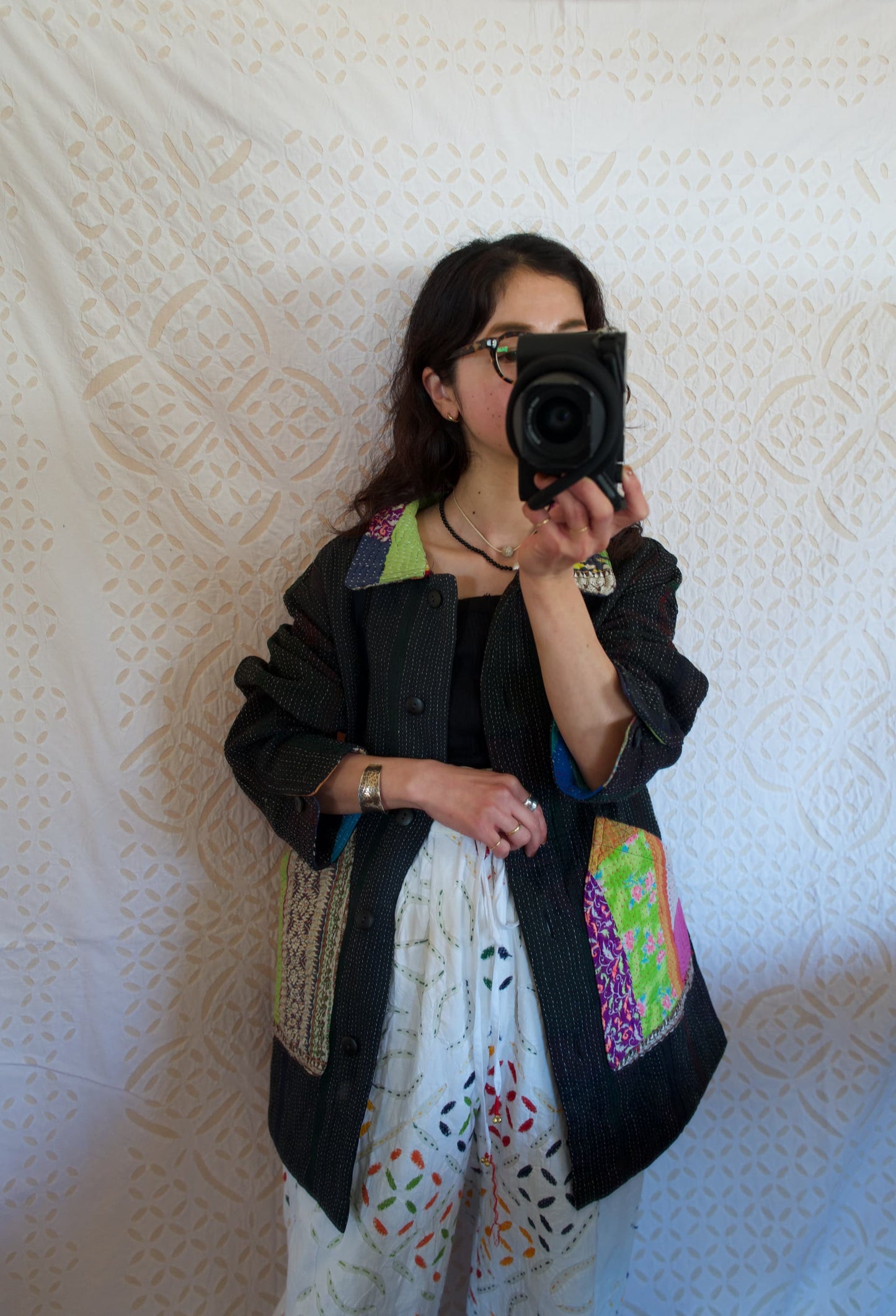vintage kantha jacket （black E）