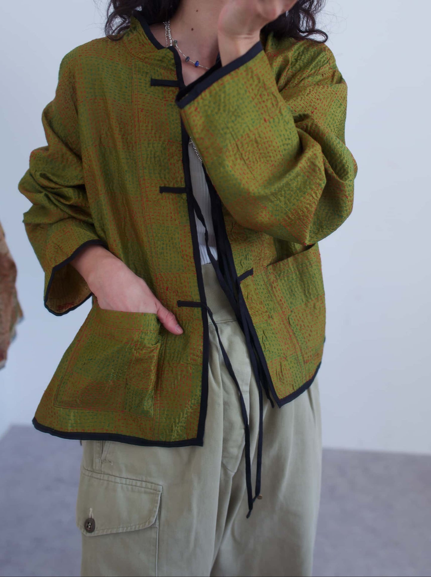 silk kantha jacket  （e）