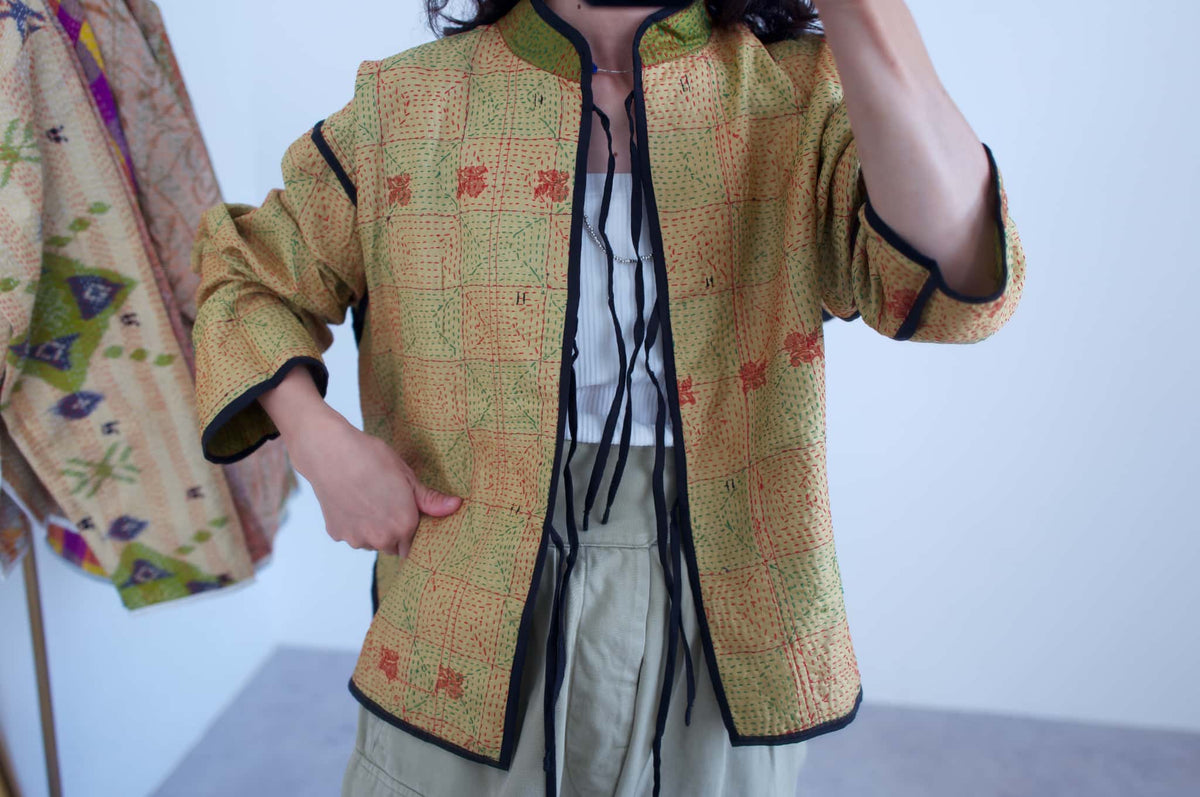 silk kantha jacket  （e）