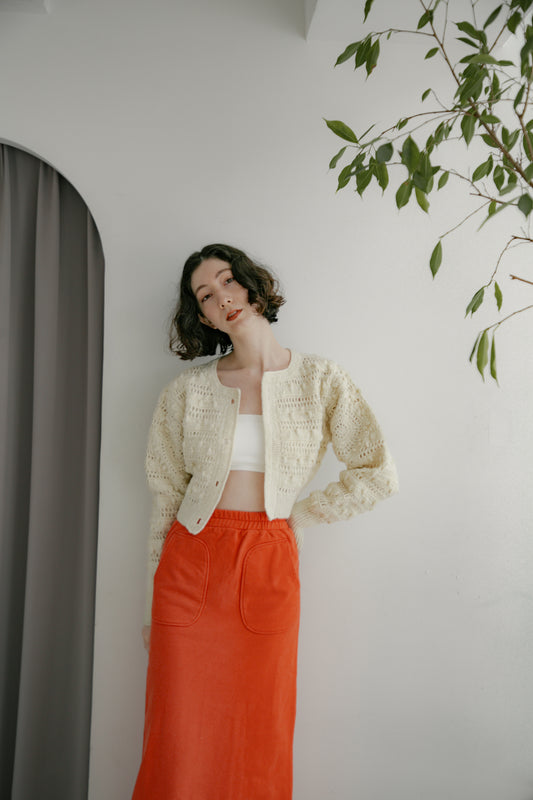 crochet handknit cardigan（ivory）