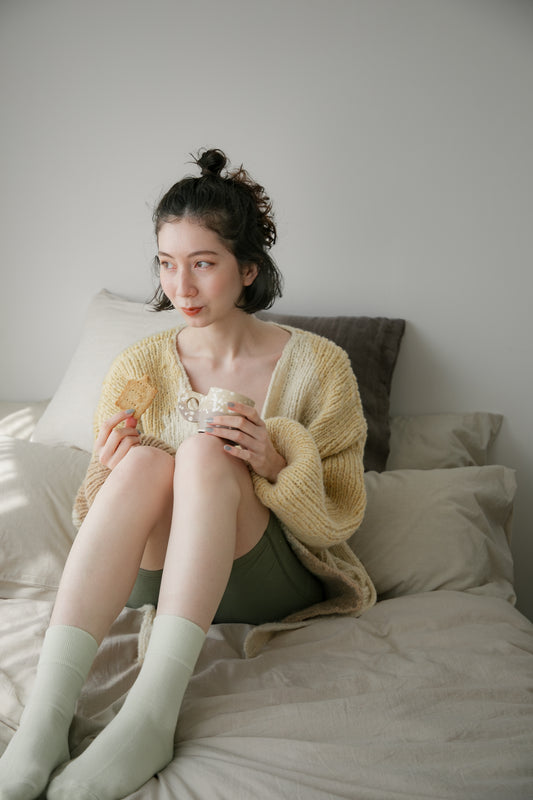 topography handknit gown（sand）