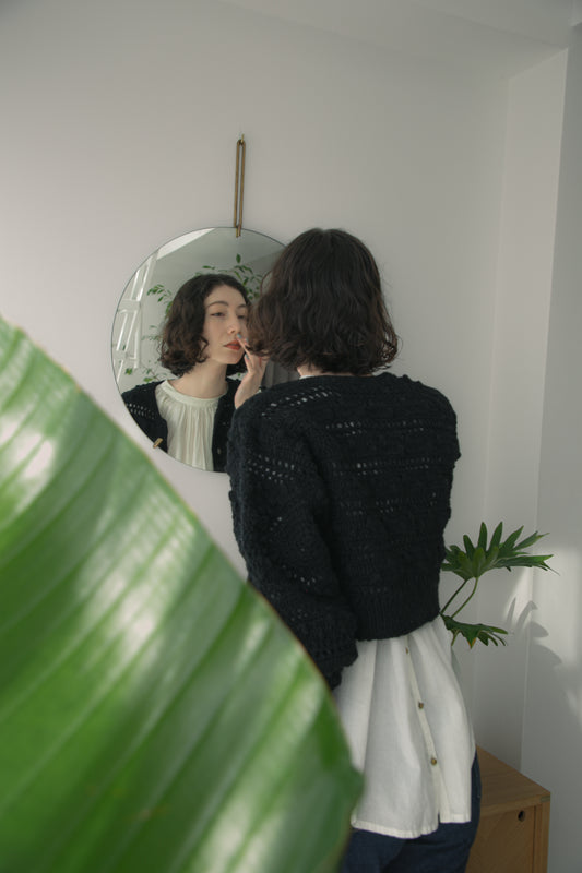 crochet handknit cardigan（black）