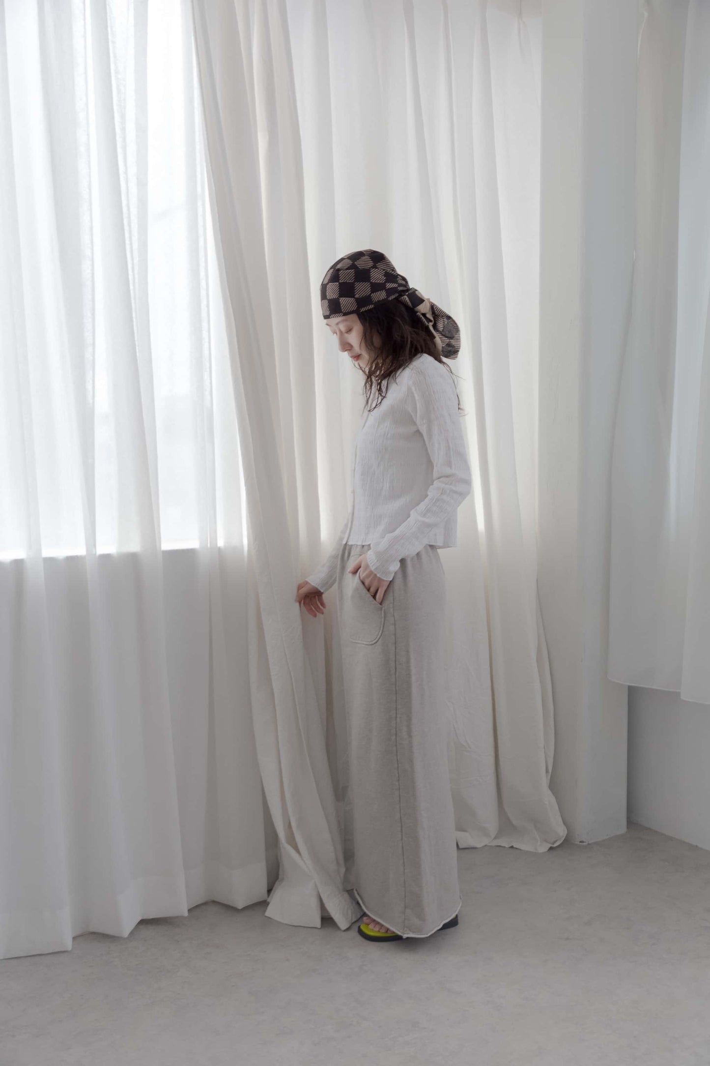 shirring cardigan（white）