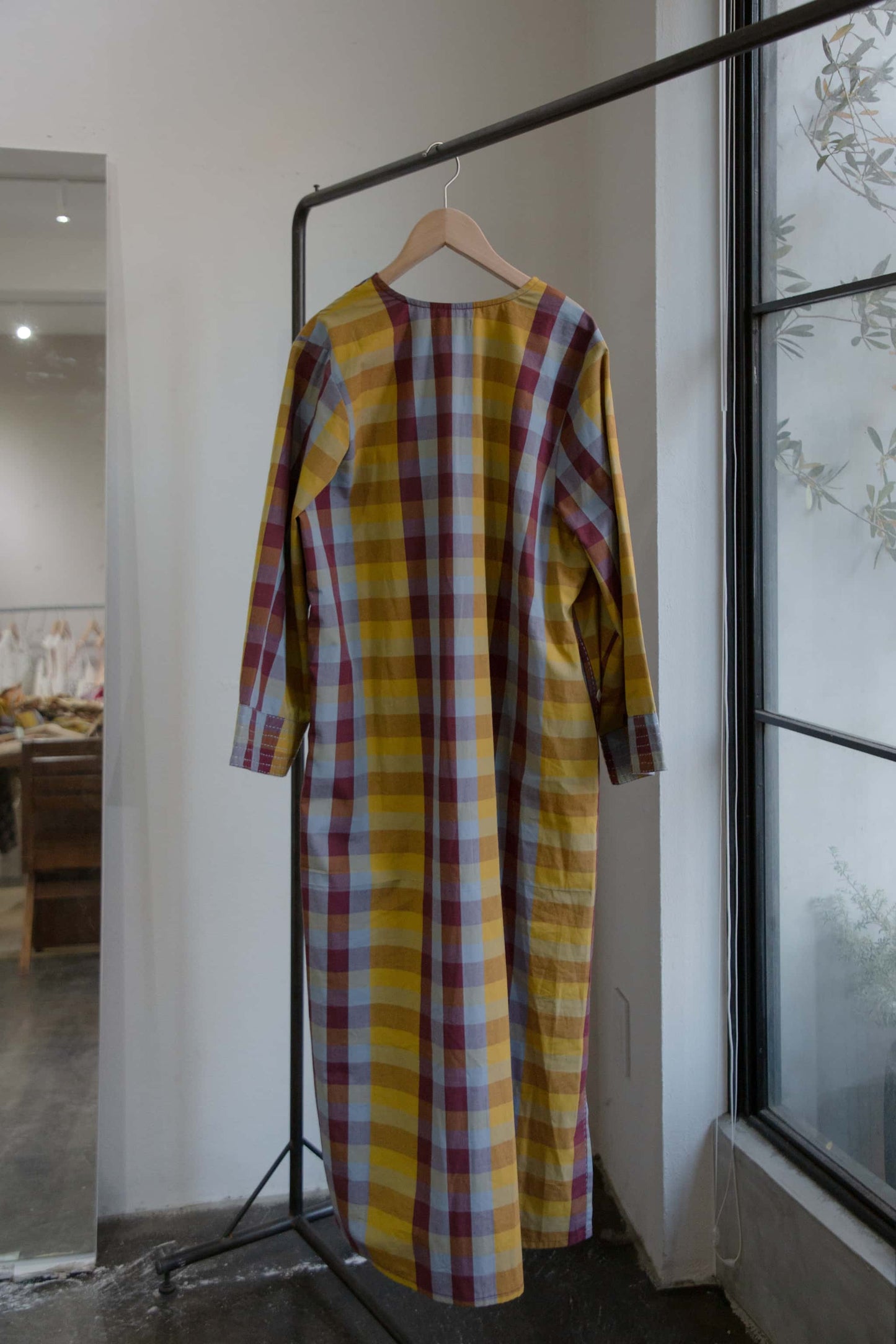 check woven dress（mix）