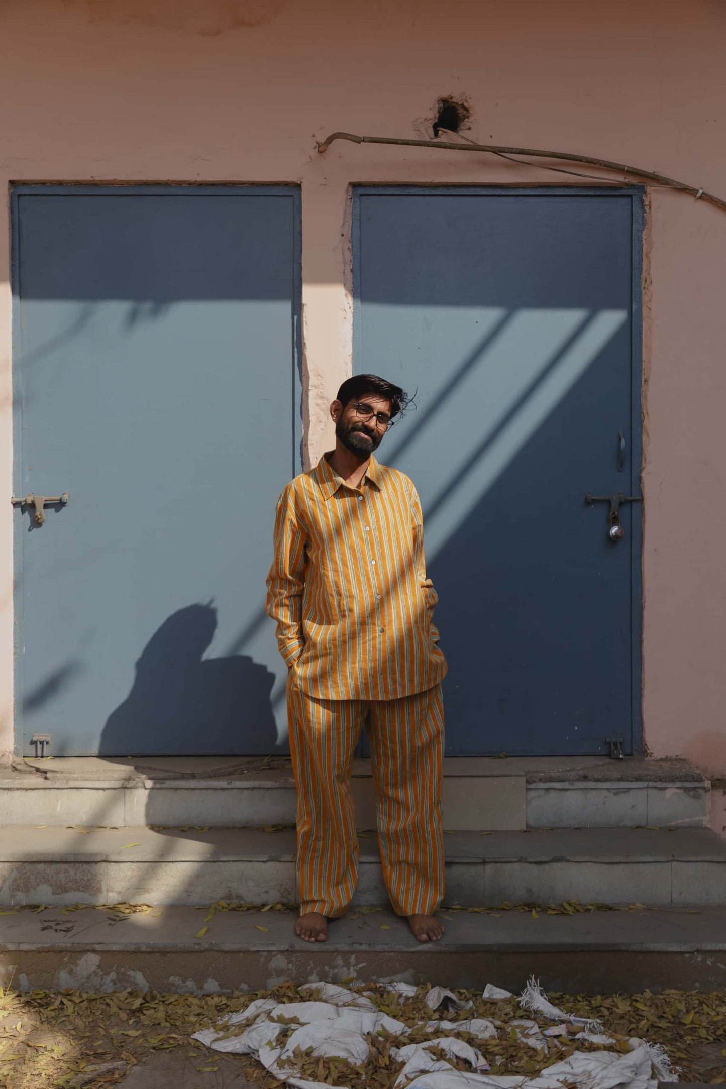 Bagru block print pants（stripe）