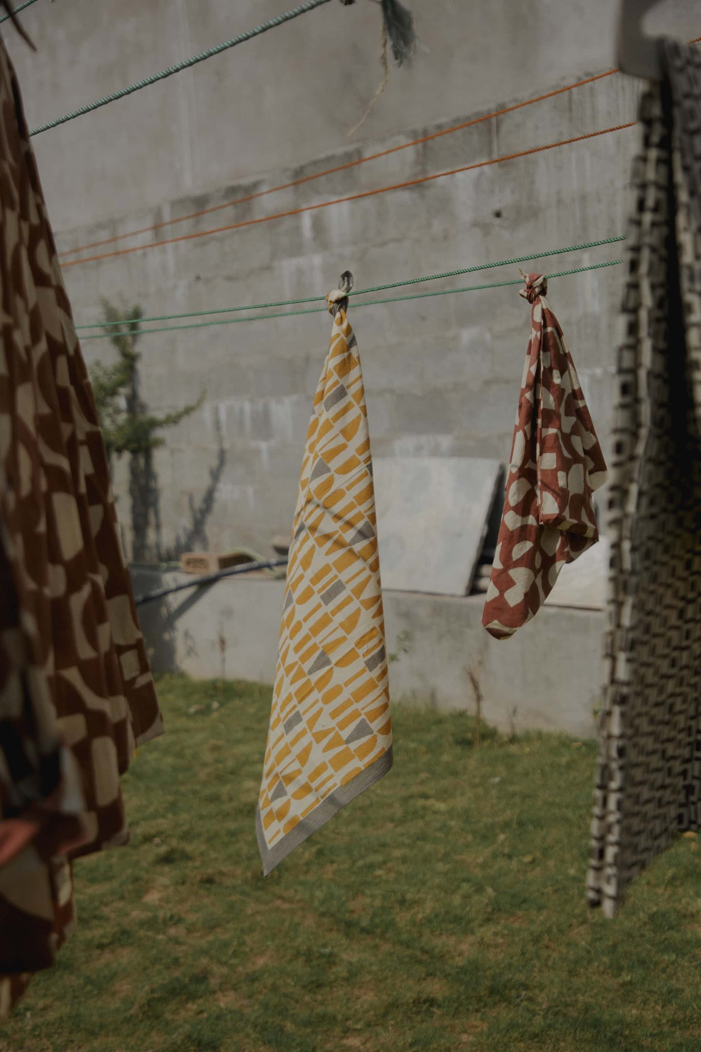 Bagru blockprint scarf（yellow）