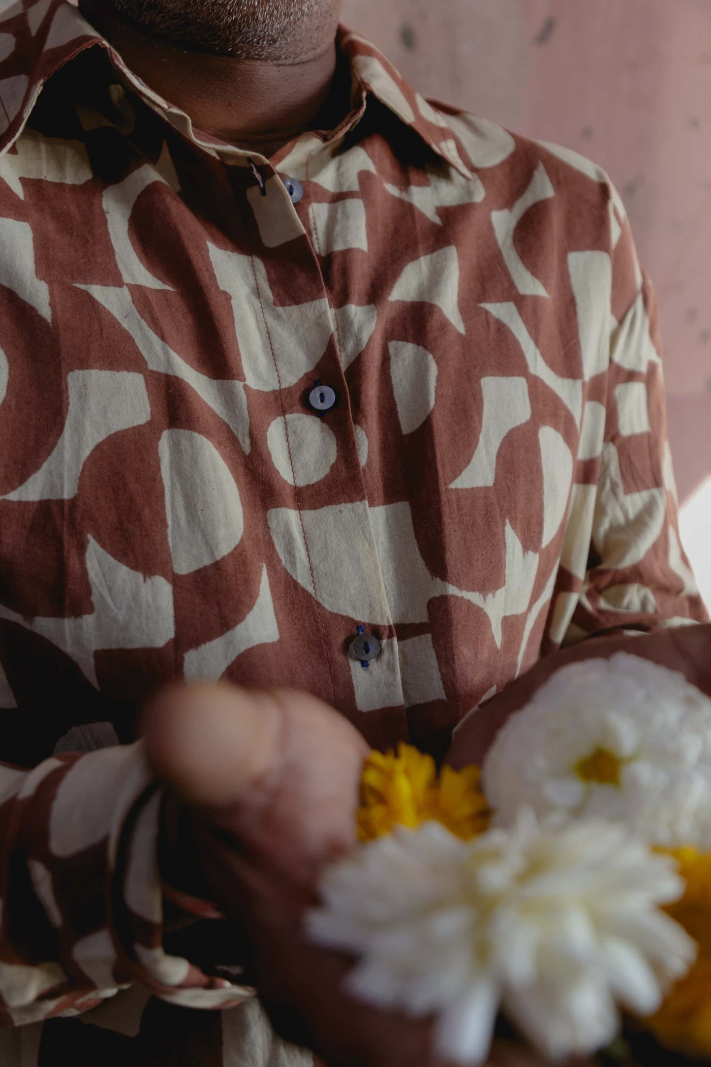 Bagru block print shirt（brown）