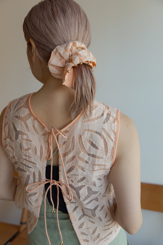 Hand cutwork scrunchie（pink）