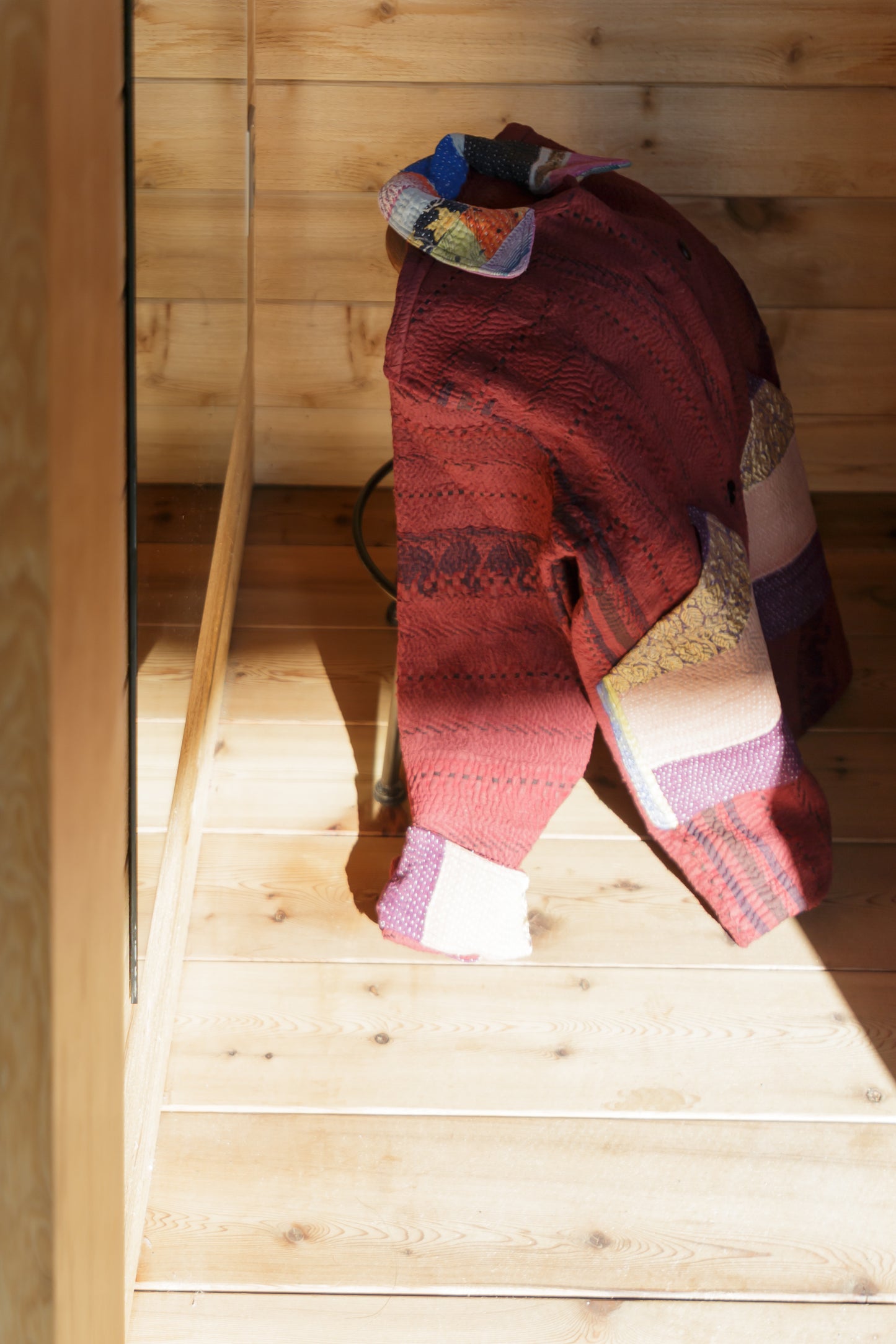 vintage kantha jacket （ burgundy B）