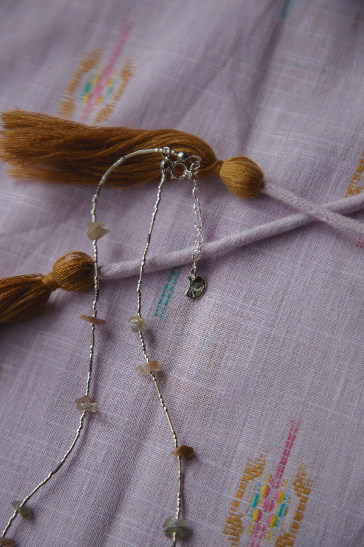 karen silver stone necklace（indian agate）