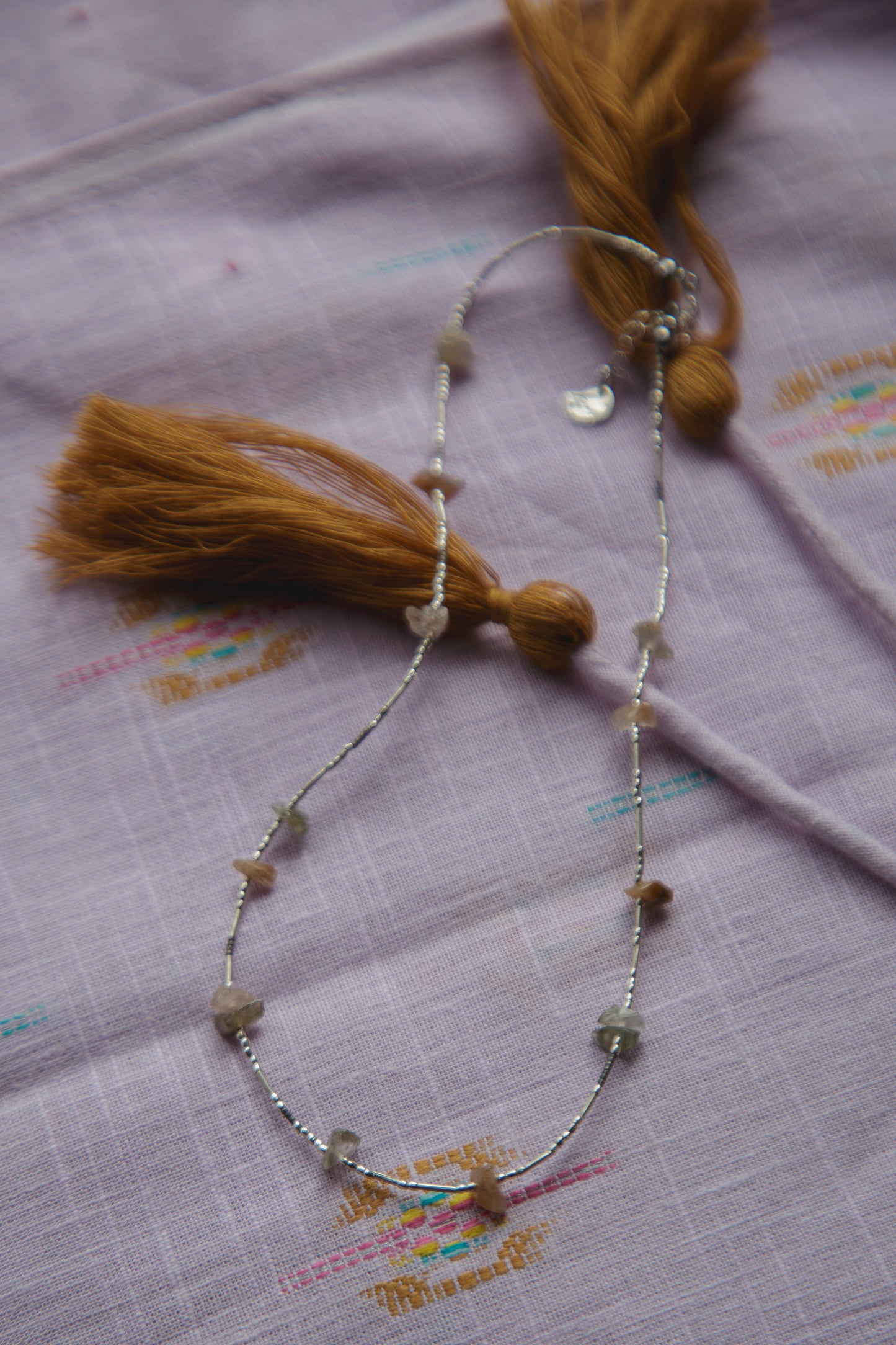 karen silver stone necklace（indian agate）