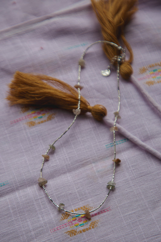 karen silver stone necklace（indian agate）