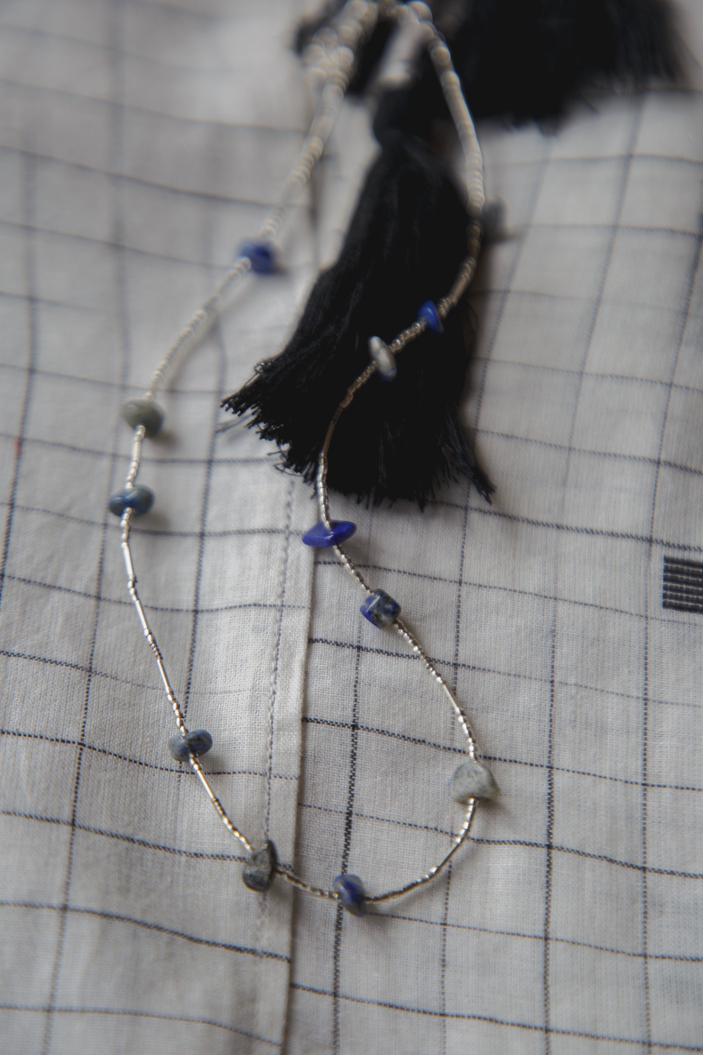 karen silver stone necklace（ lapis lazuli ）