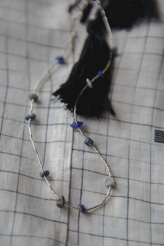 karen silver stone necklace（ lapis lazuli ）