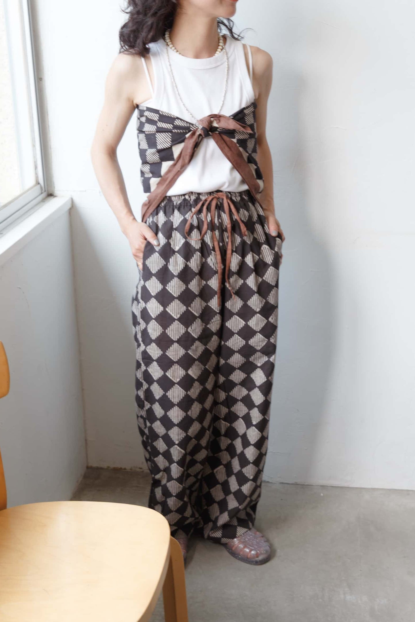 Bagru blockprint scarf（black）