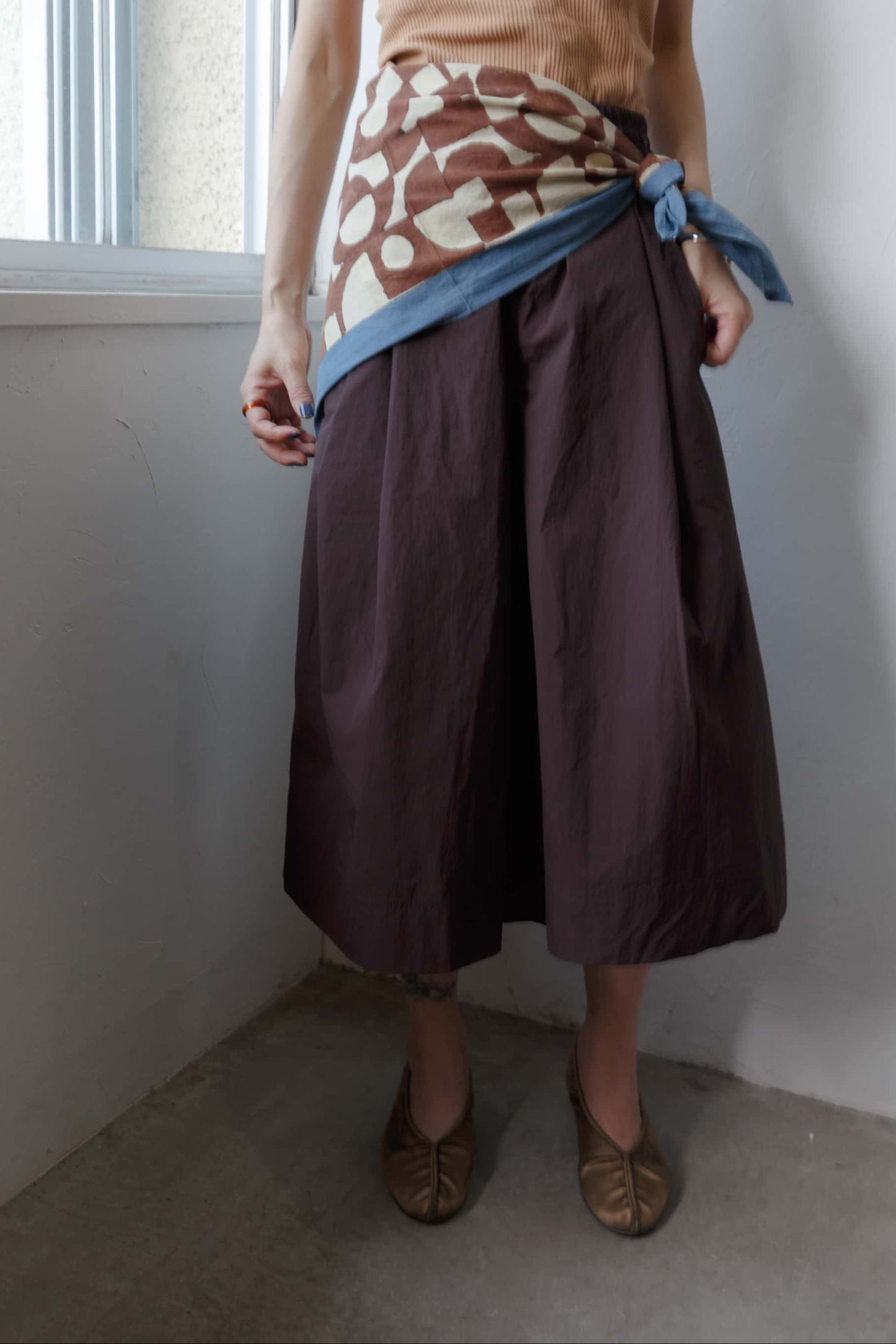 Bagru blockprint scarf（brown）