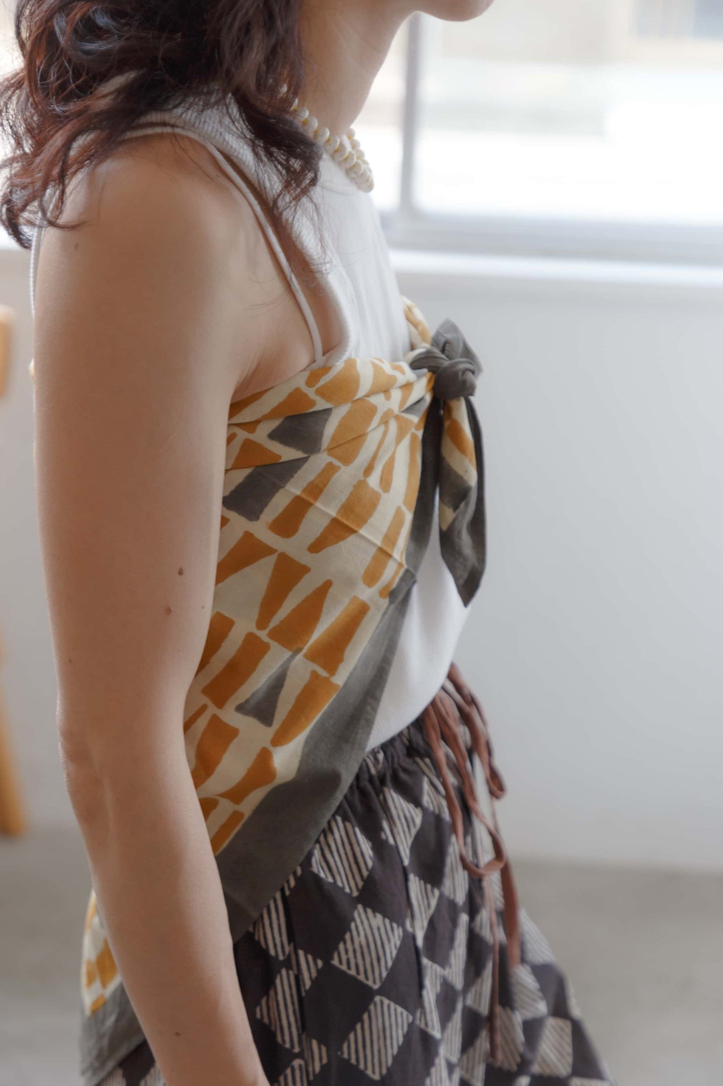 Bagru blockprint scarf（yellow）
